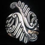 A.H. Sterling Repousse Cuff Clamper Bracelet Vintage Taxco Pre-Eagle