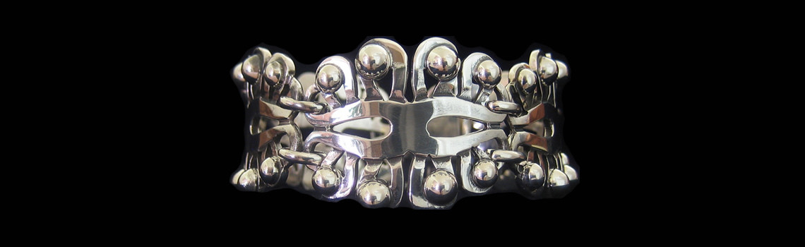 Slider – Fine Silver Bracelet Rocio Pattern by Jose Luis Flores
