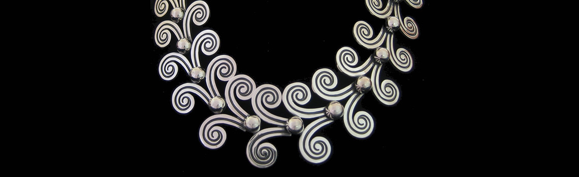 Slider – Margot de Taxco Reproduction Bold Swirl Sterling Silver Necklace