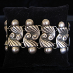 AAR Vintage Pre-Eagle Taxco Sterling Repousse Bracelet Attributed to Antonio Reina