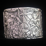 Manuel Porcayo Original Design Sterling Bracelet Inspired by Picasso Painting “Guernica”