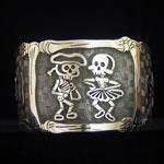 Maria Belen Nilson Original Design Sterling Silver Day of the Dead Cuff Bracelet