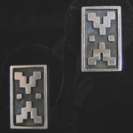 Veronica Ruffo Original Design Sterling Silver Earrings with Geometric Aztec Design
