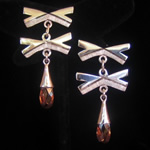 Veronica Ruffo Original Design Sterling Silver and Faceted Crystal or Turquoise Earrings