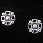 Maria Belen Nilson of Taxco, Mexico Orginal Design Sterling Silver Maltese Cross Earrings