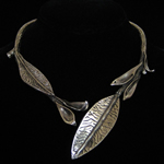 Veronica Ruffo Original Design Sterling Silver Leaf Collar Necklace