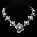 Veronica Ruffo Original Design Sterling Silver & Pearl Oyster Necklace