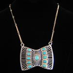 Veronica Ruffo Original Design Sterling Silver & Turquoise Butterfly Necklace