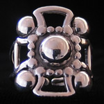 Maria Belen Nilson of Taxco, Mexico Original Design Sterling Silver Maltese Cross Adjustable Ring