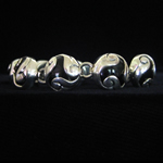 Los Castillo of Taxco Reproduction Fine .970 Silver & Black Obsidian Bracelet – 3 Curls Pattern