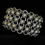 Hector Aguilar of Taller Borda Reproduction Sterling Silver Woven Chain with Ball Accents Bracelet