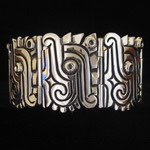 Fred Davis Reproduction Fine .970 Silver Pre-Columbian Design Cuff Bracelet