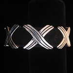 Hector Aguilar, Taller Borda Reproduction Sterling Silver & Black Suede “X” Bracelet