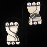 Hector Aguilar, Taller Borda Reproduction Sterling Silver Earrings by Jose Luis Flores