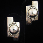 William Spratling Reproduction Sterling Silver Tubes & Discs Clip Earrings