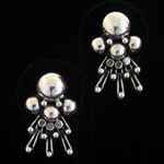 Reproduction Sterling Silver Doll Earrings by Maestro Jose Luis Flores of Taxco