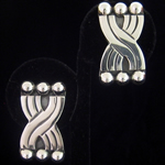 Hector Aguilar Reproduction Six Spheres Sterling Silver Clip Earrings by Maestro Jose Luis Flores