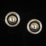 William Spratling Design Sterling Silver Circle Dome Clip Earrings by Maria Belen Nilson of Taxco