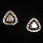 Triangular Flattened Dome Sterling Silver Clip Earrings by Maria Belen Nilson