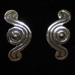 Los Castillo Reproduction Sterling Silver Serpentine Earrings - Single