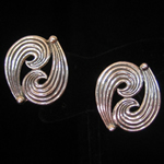 Los Castillo Studio of Taxco Reproduction Sterling Silver Swirl Clip Earrings
