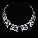 Margot de Taxco Reproduction Sterling Silver Necklace with Niello Enhancement