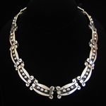 Hector Aguilar Fine .940 Silver Pre-Columbian Design Necklace by Maestro Jose Luis Flores