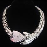 Margot de Taxco for Los Castillo Reproduction Sterling Silver Fish Necklace