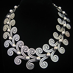 Margot de Taxco Reproduction Bold Swirl Sterling Silver Necklace