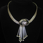 Antonio Pineda of Taxco Design Fine .950 Silver & Gray Pearl Necklace