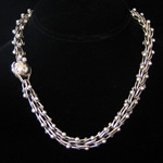 Antonio Pineda Design Sterling Silver DNA Chain Necklace with Ball Clasp