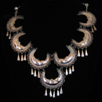 Traditional Mexican Sterling Silver Filigree Necklace & Earrings – Moon Pattern