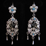 Traditional Mexican Colonial Sterling Silver Filigree Pajaritos or Birds Earrings