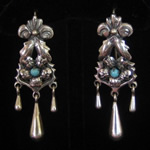 Traditional Mexican Colonial Sterling Silver Filigree Earrings