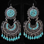 Oaxacan Sterling Silver & Turquoise Filigree Earrings – Medium Size