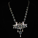 “Pajaritos” or Love Birds Sterling Silver Filigree Necklace from Mexico