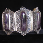 Vintage Mexican Sterling Silver & Amethyst Bracelet by BLM