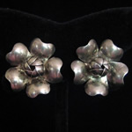 Mexican Vintage Three Dimensional Flower Sterling Earrings