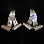 William Spratling Vintage Sterling Silver Ribbon Earrings with Screwbacks - First Design Period