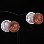 William Spratling of Taxco, Mexico Sun & Moon Clip Earrings with Copper & Silver