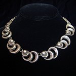 JSE Vintage Taxco Sterling Silver Necklace - Circles with Ball Accent