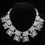 Matl, Ricardo Salas Vintage Tuquoise, Amethyst Drops and Sterling Silver Necklace