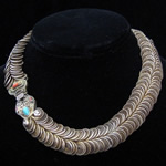 Matl, Matilde Poulat Vintage Fine .980 Silver with Gilting Snake Necklace 1940's