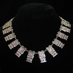 Early 1930's Fine .980 Silver Taxco Pre-Columbian Motif Necklace, Bracelet & Earrings