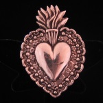 Repousse Sacred Heart Brooch/Pendant in Fine .950 Silver from Peru