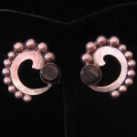 Carmen Beckmann of San Miguel, Mexico Vintage Sterling Silver & Onyx Screwback Earrings