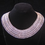 Dramatic Wide Woven Chain Sterling Silver Chocker Necklace from Mexico